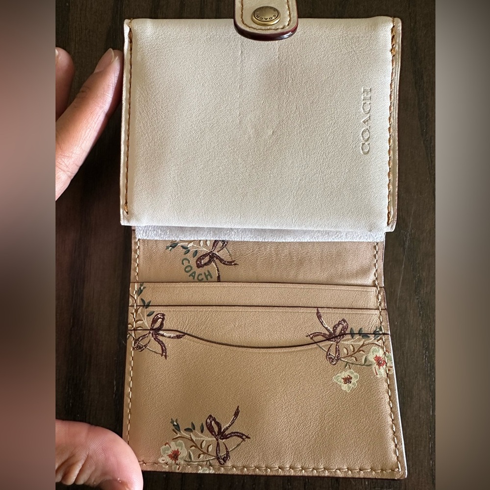 Coach Small Slim Trifold Wallet with Floral Print
